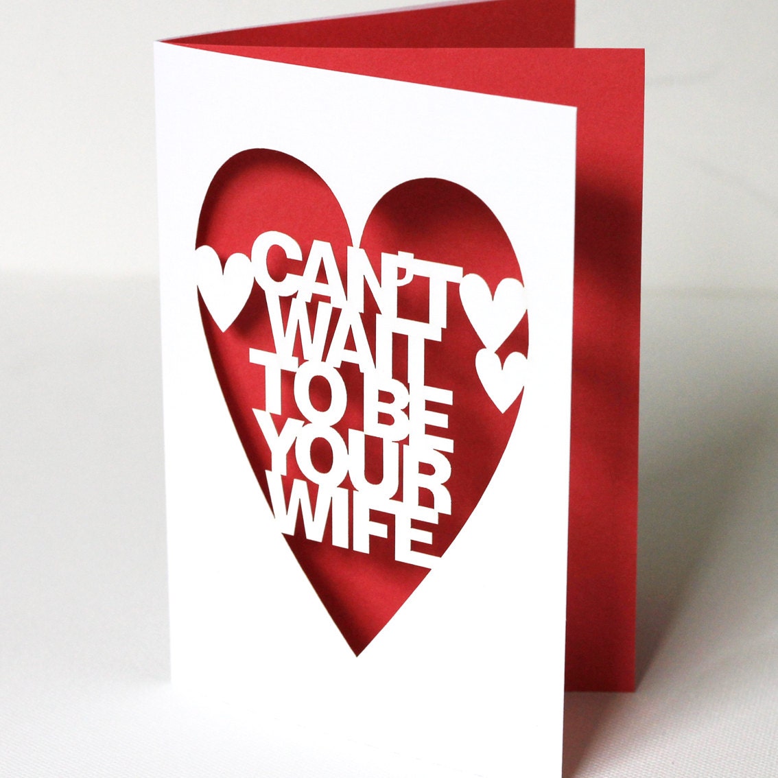 Can't Wait to be Your Wife Cut Out Wedding Card White