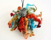 Handmade Tassel with Border Leicester Lamb and BL x Wensleydale Locks (rainbow)
