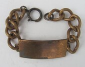 1pc Vintage Chunky Wide substantial xl I.D. tag brass Bracelet  wholesale  pricing supplies metal steam punk blank  b142