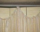 Tattered Fabric Wedding Garland Banner Shabby Chic Farmhouse Vintage Romantic Prairie Rustic Barn