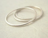 Slim Silver Stacking Rings - 3 - handcrafted sterling silver jewellery