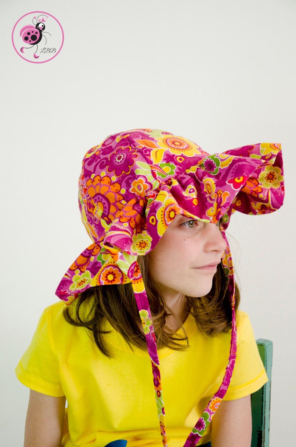 Ruffle Sun Hat Sewing Pattern PDF.  Sizes 0-10 years.
