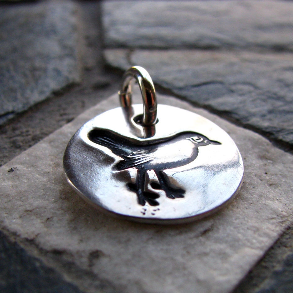 Silver Bird Charm, PMC Fine Silver