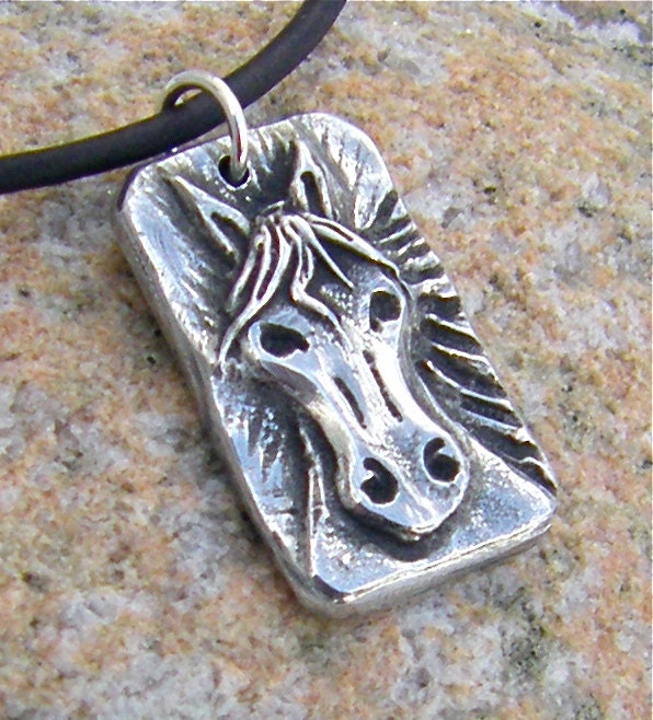 Horse Necklace, Rustic Horse Jewelry, Horsehead, Spirited, Horse head necklace