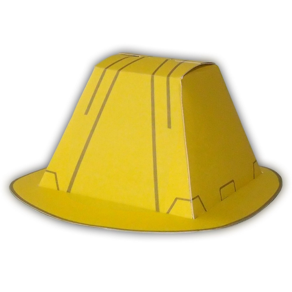 Construction Hard Hat Favor Gift Box Party Printable Color Template PDF (custom colors available)