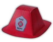 Firefighter Helmet Gift Box Favor Party Printable Color Template PDF (custom helmet colors available)
