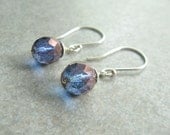 Blue Purple Sterling Silver Earrings