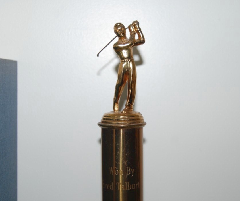VINTAGE 1950s TROPHY Mad Men era golf trophy