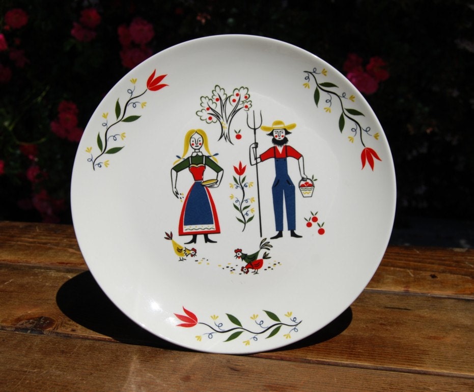 Vintage Amish Homer Laughlin DESSERT cake plate stand