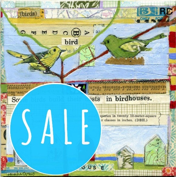 SALE - birds and their houses print