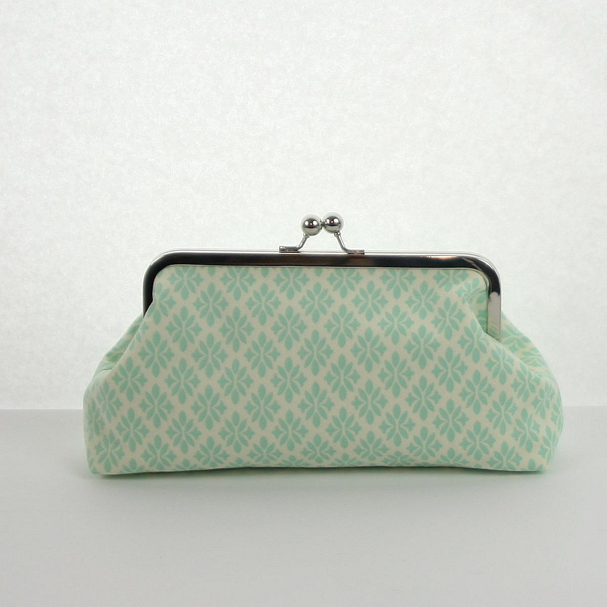 Aqua White Bridesmaid Clutch, Bridal Clutch, Wedding Purse