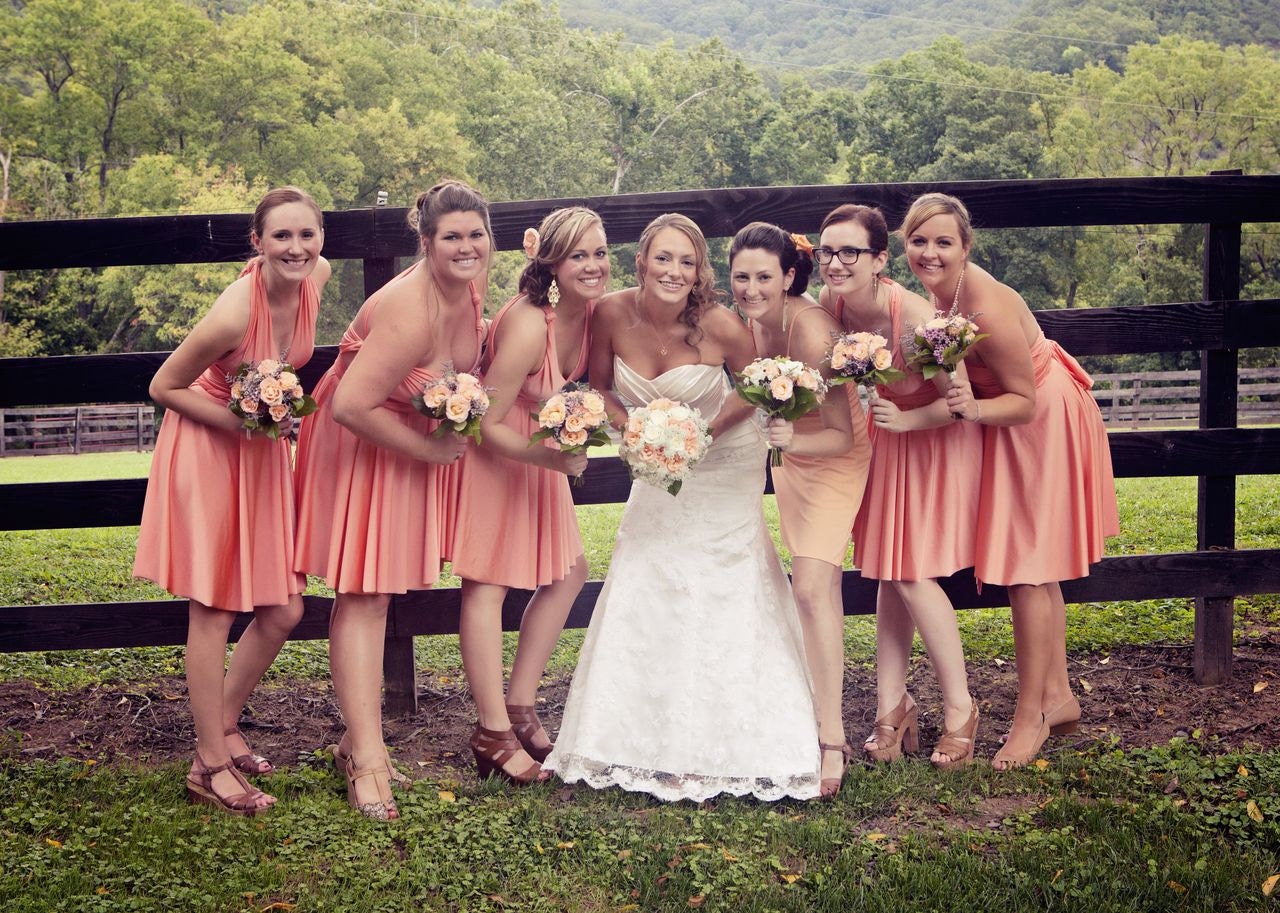 InFiNiTy  dress  CUSTOM MADE to your exact size- coral blue blush peach taupe navy rose chiffon gray