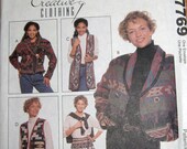 Afghan Blanket Jacket Coat Vest Wrap Skirt Pattern McCalls Creative Clothing 7769 Women 8 10 12 14 16