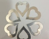 Sterling Silver Heart Washer 22 gauge 7/8 inch - 6 