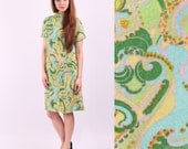 1960s Mod Dress / Paisley Printed Dress / sz Medium