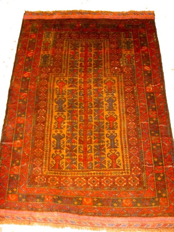 Vintage Baluch Carpet Area Rug