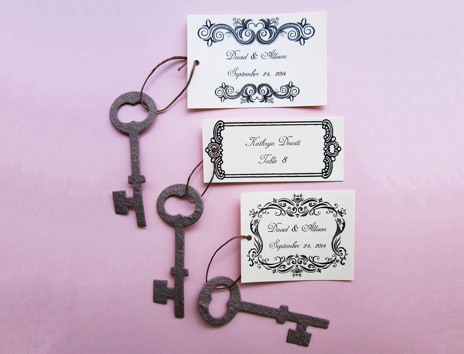 50 Tags plus Plantable Paper Skeleton Key Wedding Favors - Flower Seed - DIY Supplies