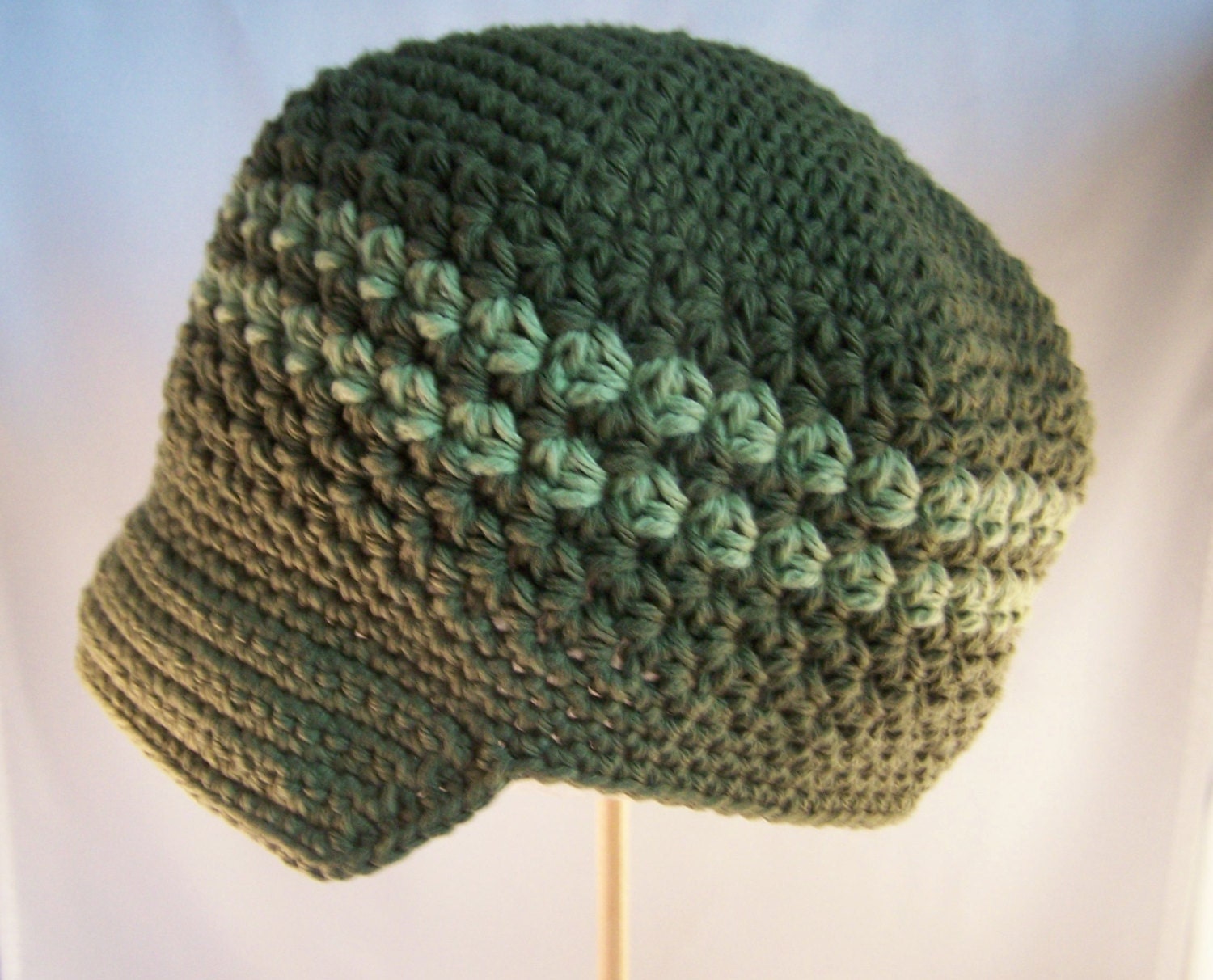 Crocheted Newsboy Ready to Ship Size 2-4 Years Brimmed Hat Skater Band/Button Accent Choose Your Size and Color