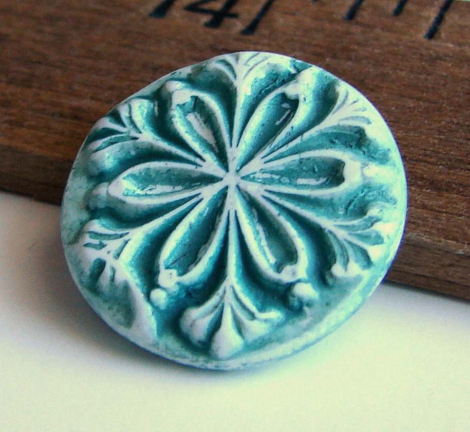 Handmade Polymer Clay Pendant/Focal - Imprint Series