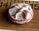 Handmade Polymer Clay Bird Bead - Imprint Series