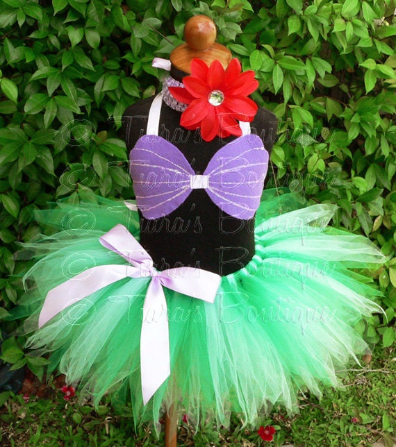 Girls or Toddler Mermaid Seashell Top Costume Accessory - sizes Newborn up to 5T - Includes Seashell TOP ONLY - For Halloween