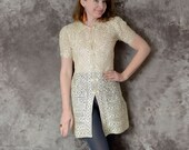 1930s Jacket Ribbon Ivory Silk Lace Chinese Buttons