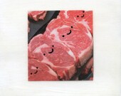 Happy Steaks original collage mixed media art