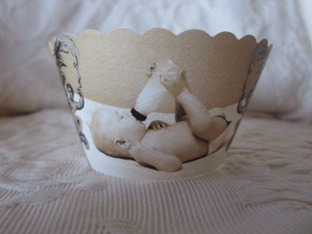baby cupcake wrappers sheet music french baby shower set of 36