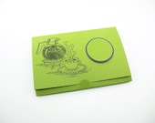 2 paper gift card holder envelopes - olive green, deep pink, coffee, flower blossom