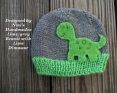 Lime Dinosaur Baby and toddler Beanie, grey and lime hat, dinosaur hat, prehistoric , boys hat, childrens accessories
