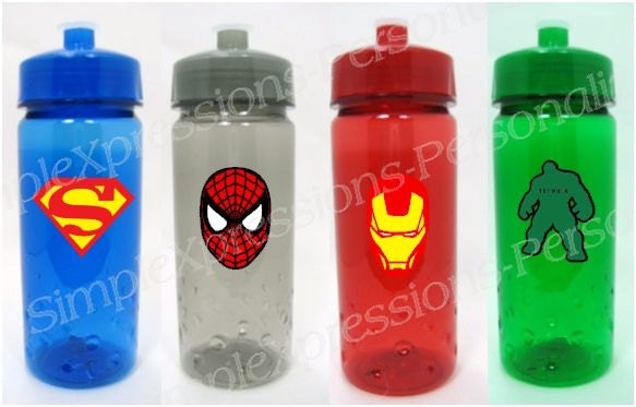 Personalized Superhero kids sports water bottle