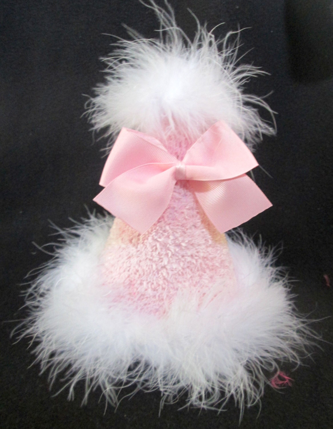 Babies 1st Birthday party hat - Pink Chenille Birthday party hat - Princess Birthday hat Il_570xn