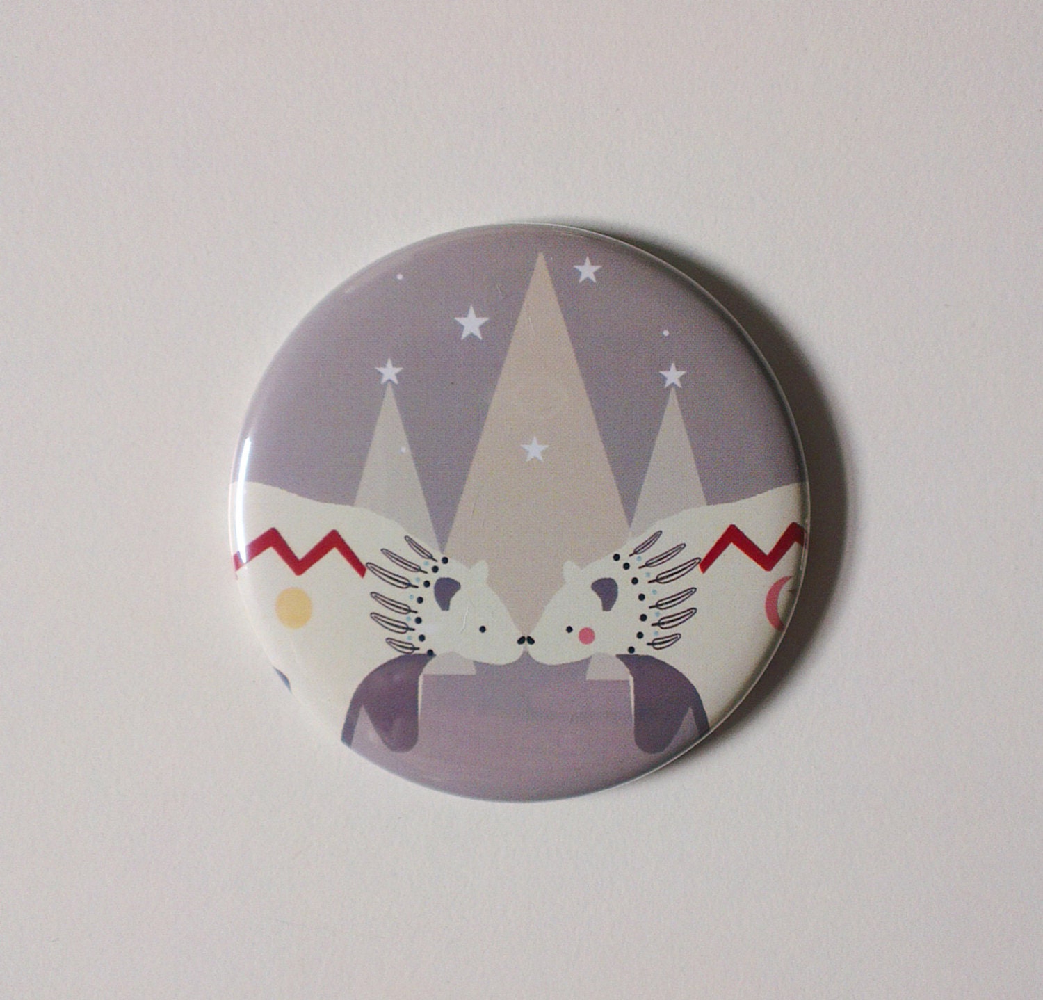 Grey - Zuni Bear Pocket Mirror