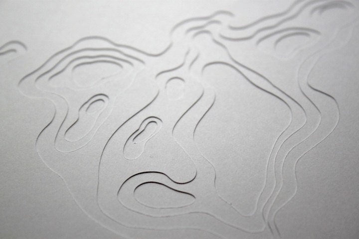Topography in White No. 15 (8 x 10 original papercut)