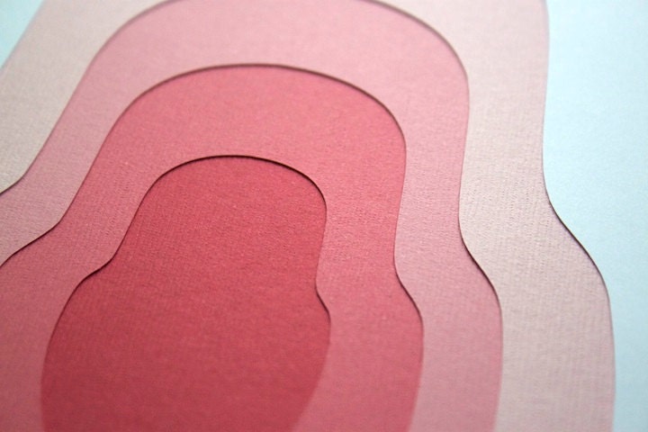 Matryoshka "Pink" -- Layered Papercut Art 8 x 10