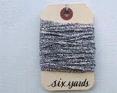 Silver Tinsel String, 6 yards of sparkly, glitter twine for craft projects, gift wrapping