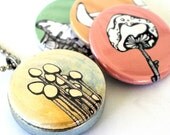 Mushrooms (recycled magnetic locket set)