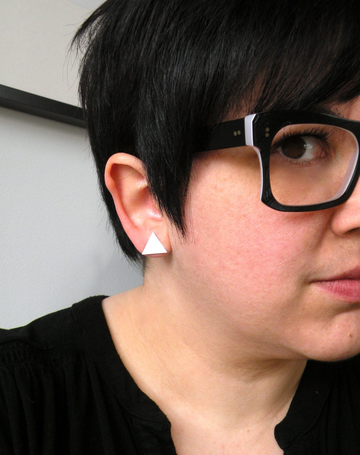 Keep it Simple - triangles sterling silver post triangle modern earrings