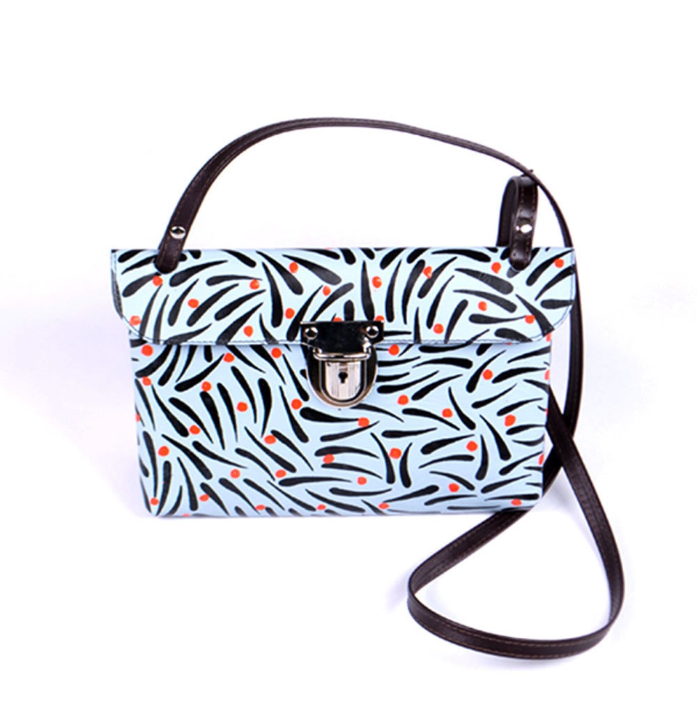 Screen printed leather bag