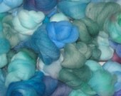 SUPERFINE Hand-dyed multi-packs of feltable Merino roving curls, 4 ounces Sea & Sky