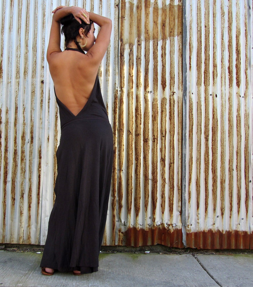 Long Wrap Apron Dress (Light hemp/organic cotton Knit)