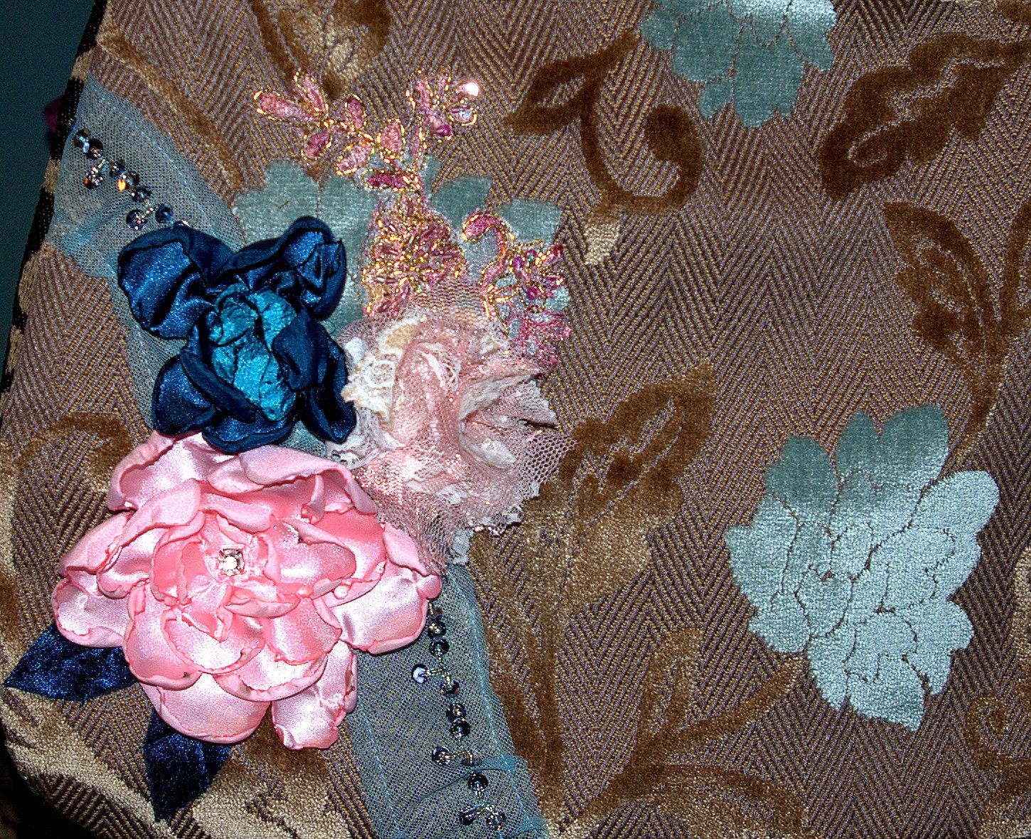 Spring Flowers on Blue floral bag