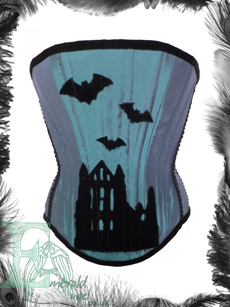 Whitby Bats Gothic Corset, Vampire, Dracula, any size.