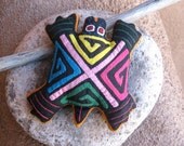 Lavender Filled, Mola Turtle - Kuna Indian Reverse Applique 'Dream Spirit'