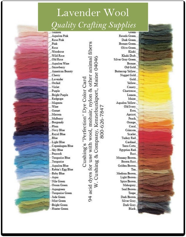 6 Cushing Perfection Acid Dyes- Choose your favorite 6 dye colors