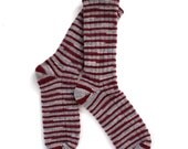 Handmade Wool Socks 791 -- Size Women 10-12 or Men 8-10