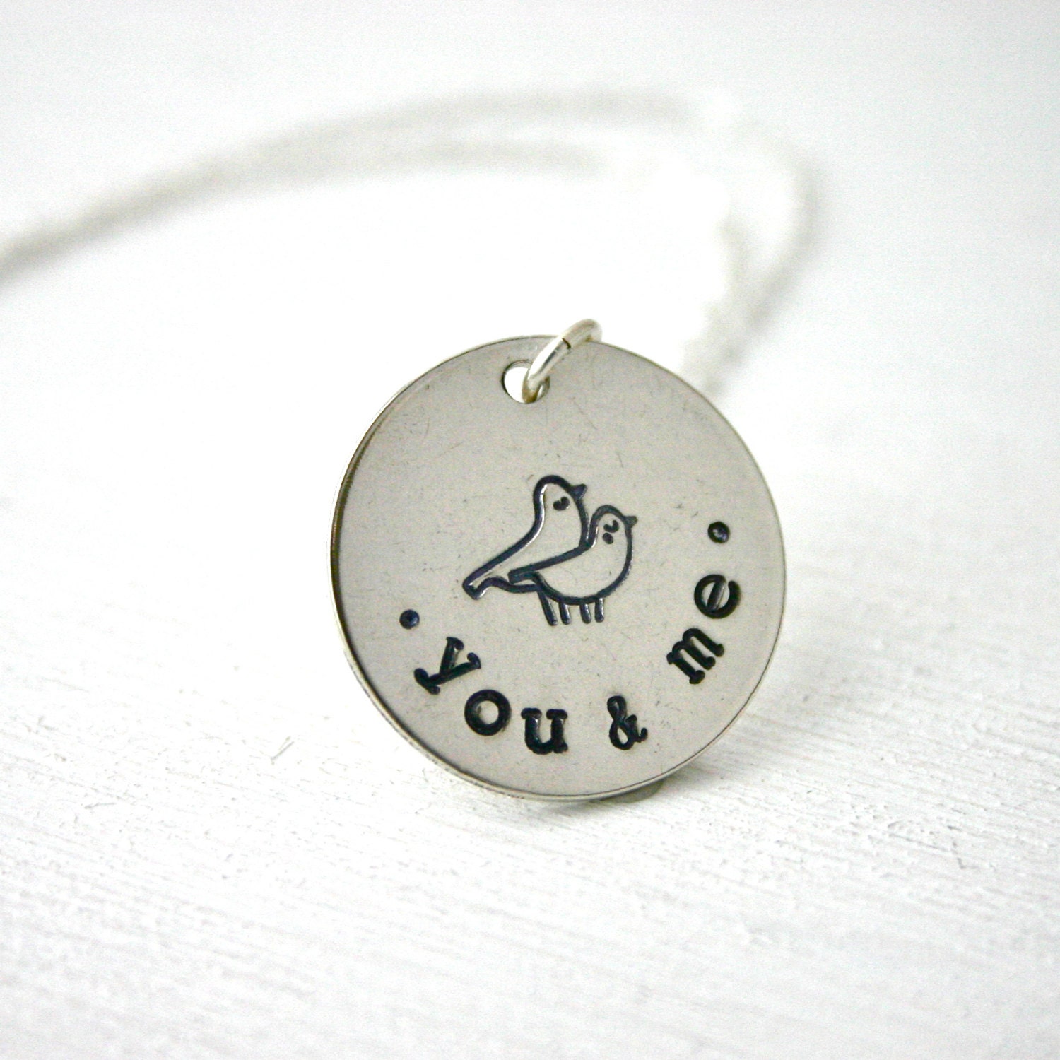 Sterling silver you & me necklace with love birds