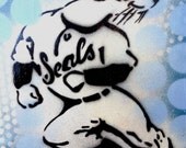 Graffiti Painting on Canvas Pop Art Style Original Artwork San Francisco Seals