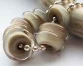 Canyon Discs Lampwork Glass Beads  -  cerulean ocean  -   Handmade Glass Bead Set from Ellen Dooley SRA (8)