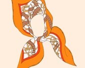 Hermes Scarf Orange... Mini Poster